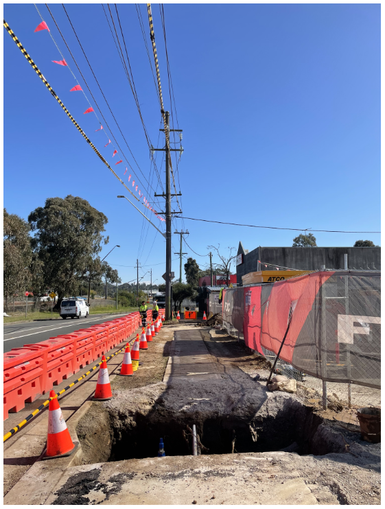 Example of what you may see during underground cable work.