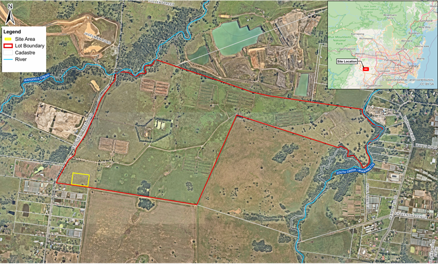 Location of Bradfield North Zone Substation